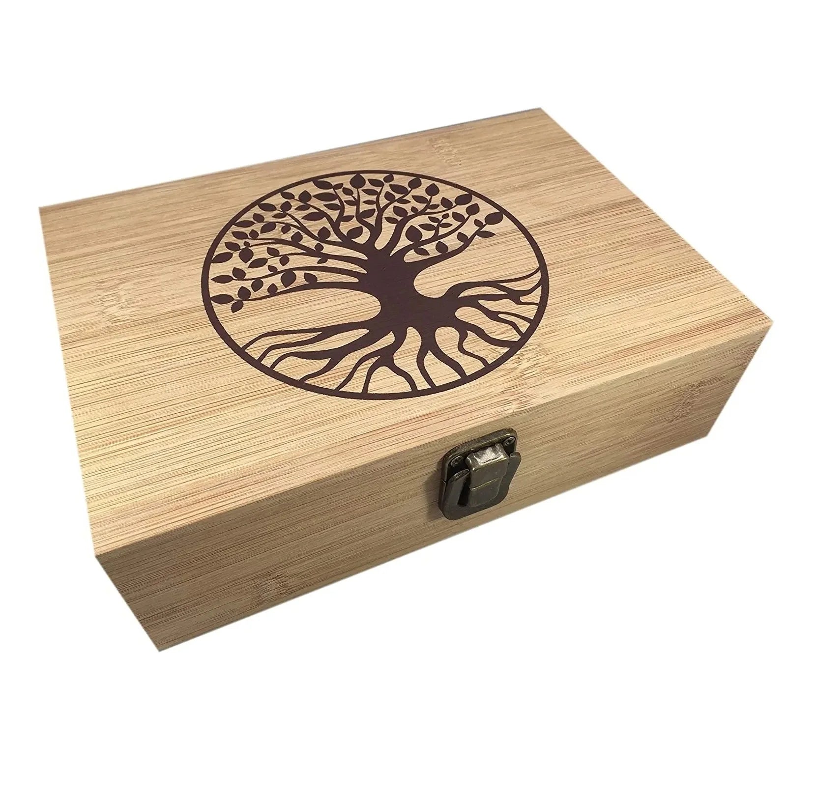 Factory Custom Logo Wholesale Wooden Cigar Humidor Wood Stash Box Accessories Organizer Wooden Storage Boxes With Lids