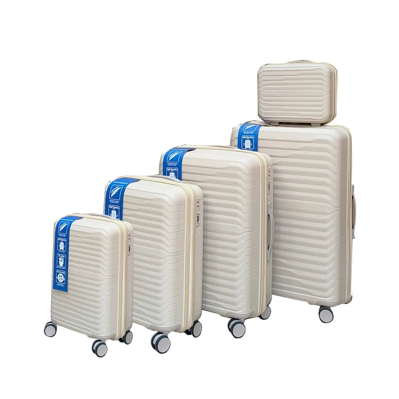 Marksman Unisex Large Capacity PP Suitcase Sets Fashion Style Waterproof Luggage Zipper Closure Spinner Long Distance Travel