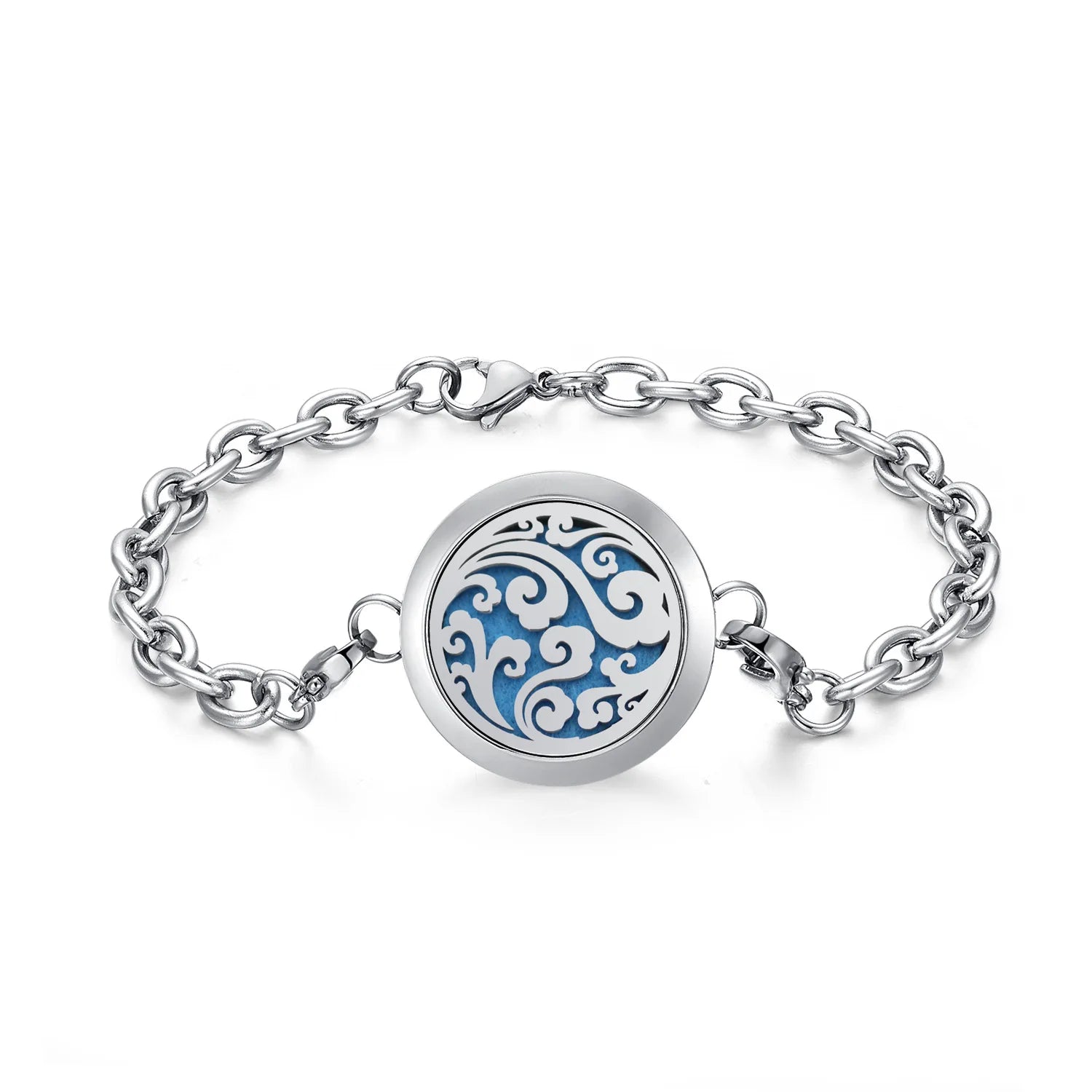 Fashion Design Adjustable Stainless Steel Locket Aroma Perfume Essential Oil Aromatherapy Unisex Jewelry Bracelet