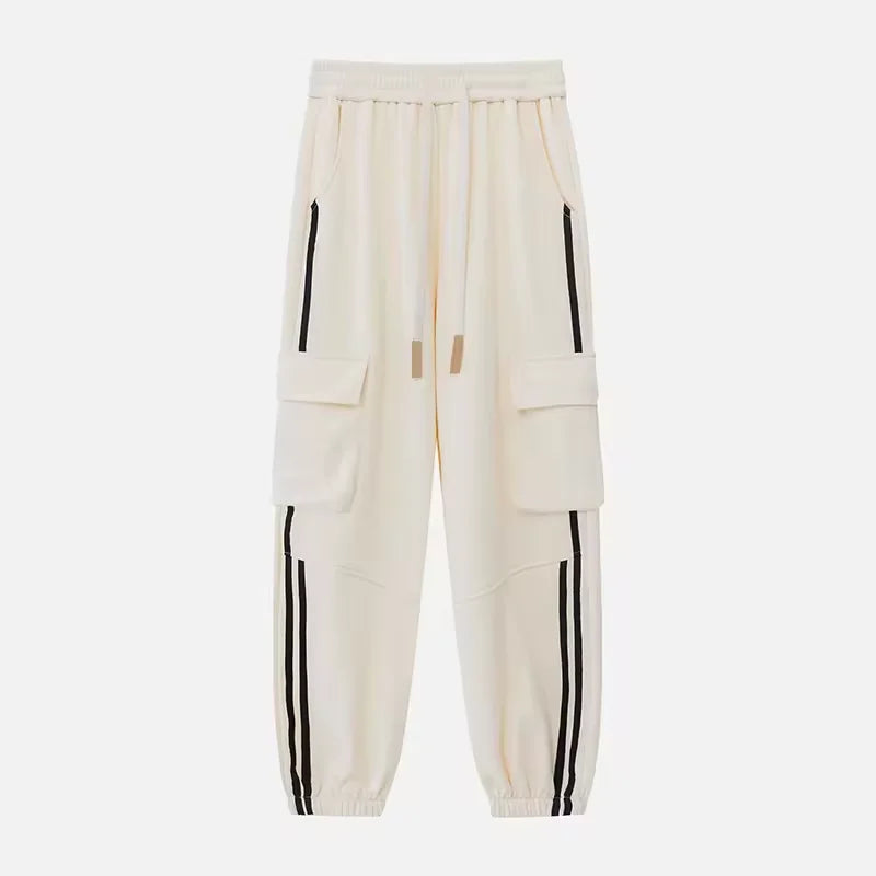Custom Casual Breathable Eco-Friendly Mid Rise Flared Joggers Baggy Oversized Cargo Sweatpants for Men Polyester/Cotton
