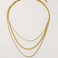 Stock Snake Chain Necklaces Unisex Stainless Steel 18K PVD Gold Plated Three Layer Necklace Europe & America Style Daily