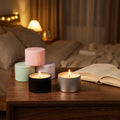 Wholesale Matte Black 4oz Candle Tin Seamless Metal Round Container With Slip Lid for Luxury DIY Soy Wax Candle Making