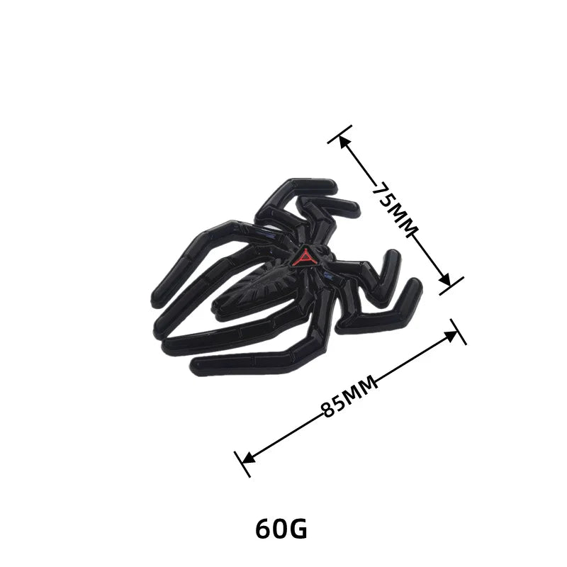 Metal Spider Body Stickers 3D Three-dimensional Black Widow Spider Car logo High-grade Metal Car Stickers