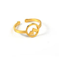 Trendy Mountain Rings Wholesale Fashion Stainless Steel 18K Gold Plated Adjustable Ring for Women Girls