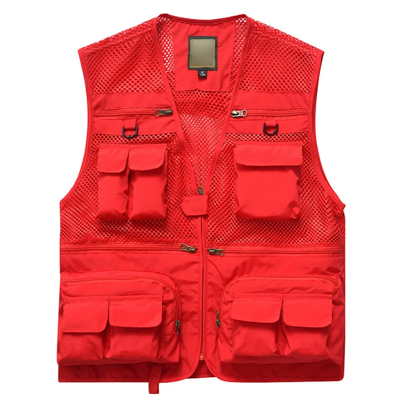 Safety Workwear Cargo Vest for Men with Mesh Pockets Outdoor Fishing Quick Dry Breathable Eco-Friendly