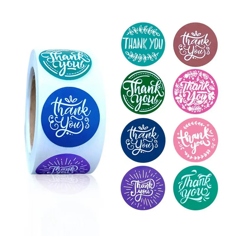 Gold Foiled logo Die Cut Stickers Roll Custom Waterproof Vinyl Customized Print logo Thank You Stickers for Small Business