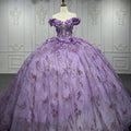 Jancember 9912 Princess Purple Flower Bridal Gowns Evening Prom Dresses