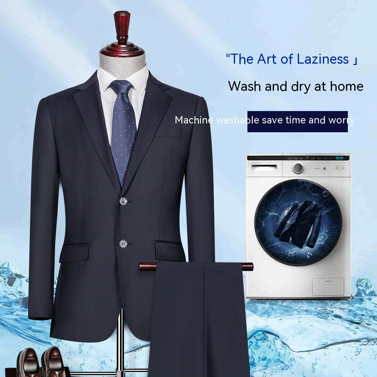 2023 New Design Machine Washable Suit Men's Wedding Best Man Wool Casual Men's Suit Enterprise Bank Work Business Suit