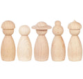 Unfinished DIY Crafts Wood Peg Doll Home Decor Accessories Unpainted Decorative DIY Peg Doll for Kids Painting