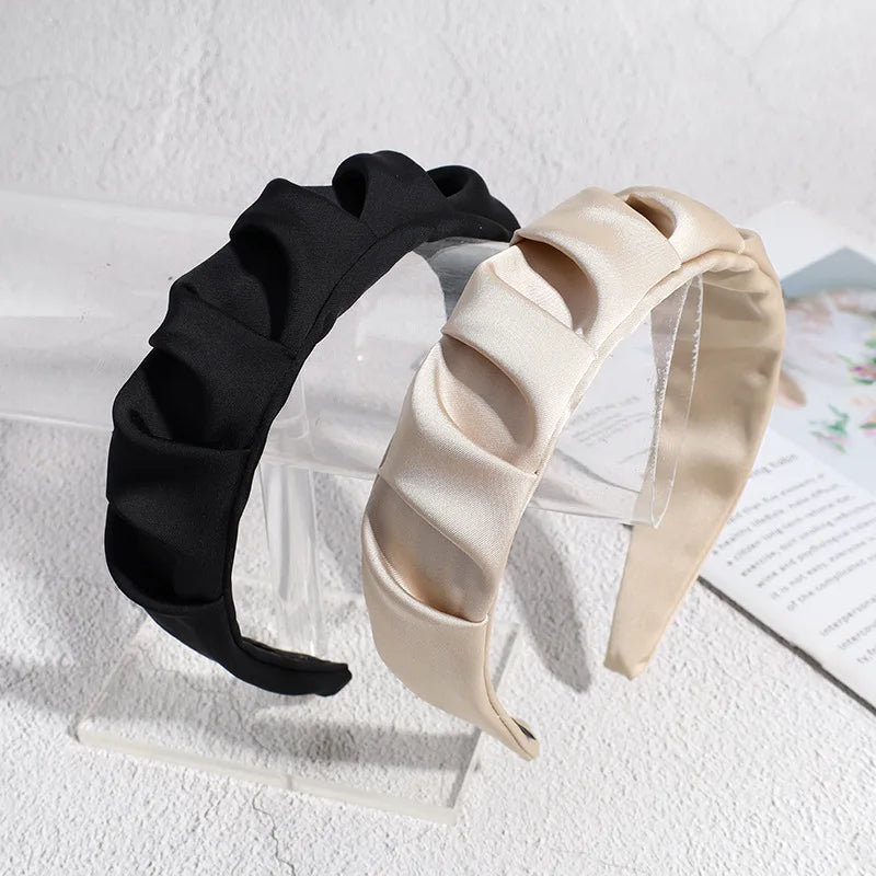 Hot Selling Constrict Hair Bands Fashion Plain Cloth Headbands for Women Wide-brimmed Women Hair Accessories