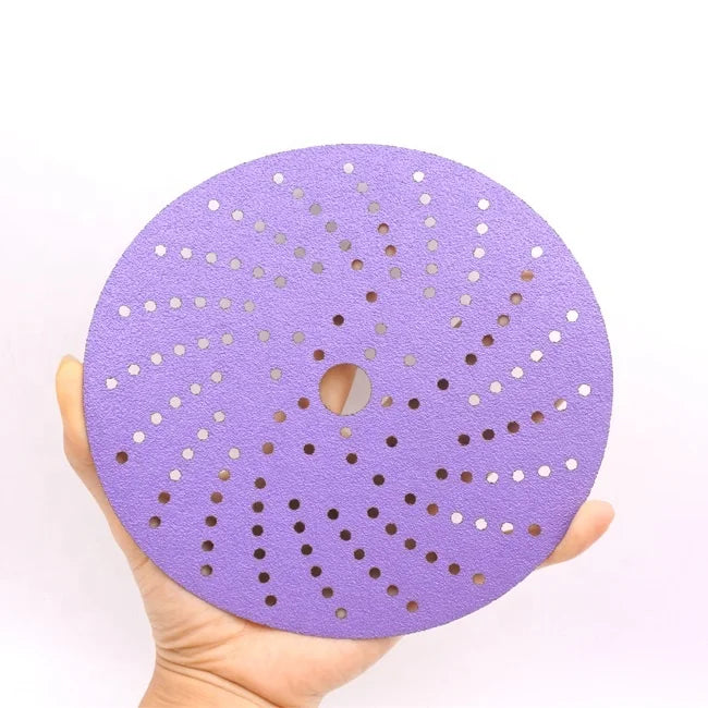 Abrasive Automotive Multi-Holes Purple Ceramic Sandpaper  Sanding Disc with 15  Holes