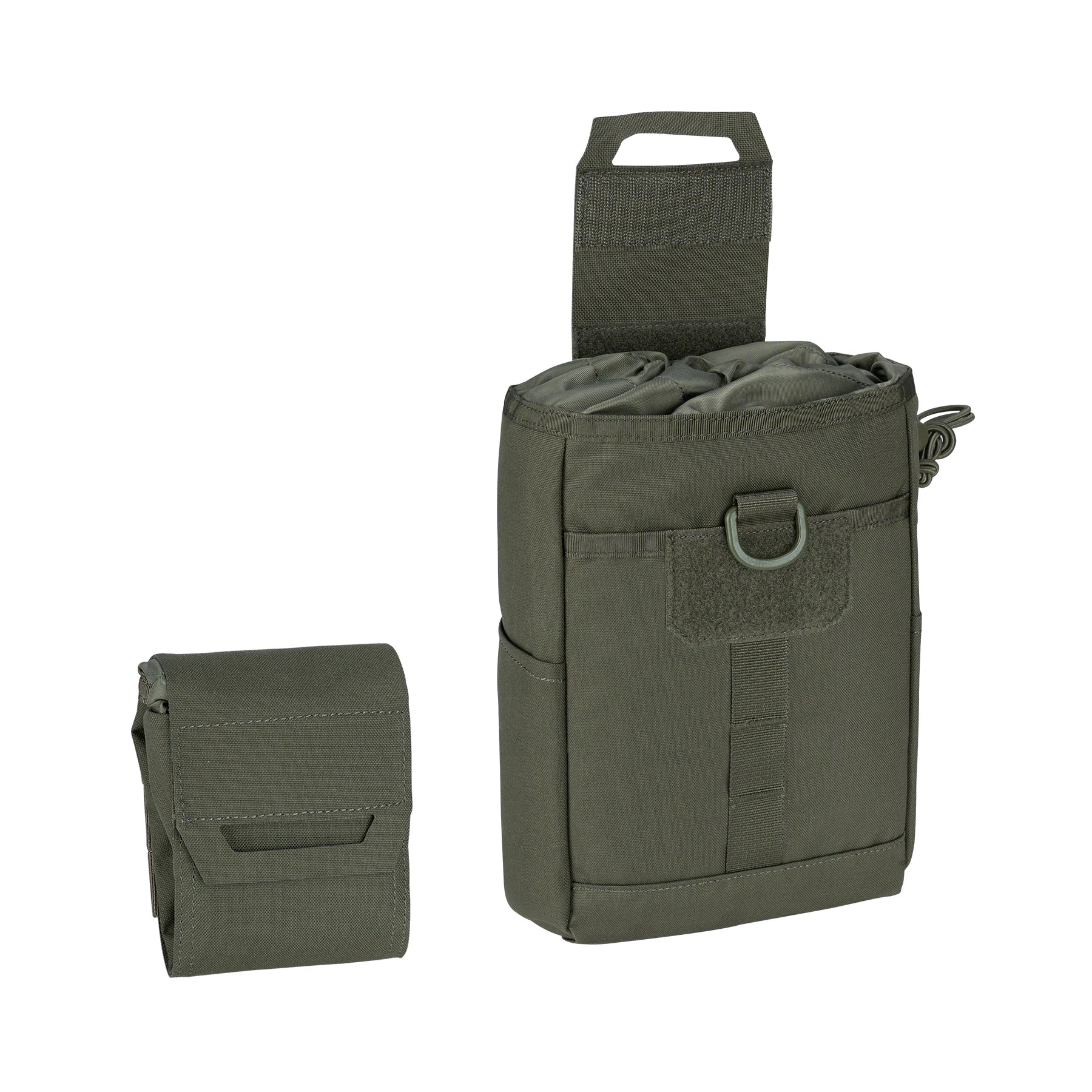 IDOGEAR Folding Mini Molle Drawstring Mag Drop Pouch 500D Nylon Tactical Magazine Dump Drop Pouch for Outdoor Hunting Recovery