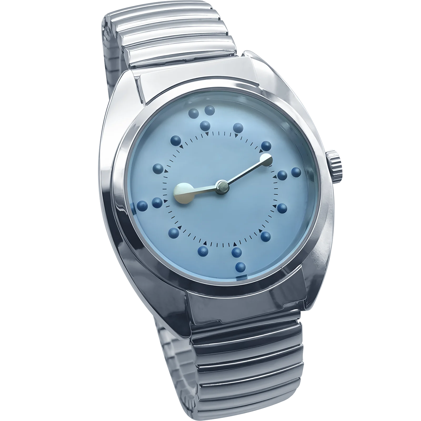 Unisex Atomic Braille Tactile Watch With Stretch Band Touch the Watch to Get the Current Time for Visually Impaired Blind People
