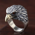 Elegant Metal Black Eagle Open Rings Adjustable Size Black Gun Plated Eagle Rings for Women Party