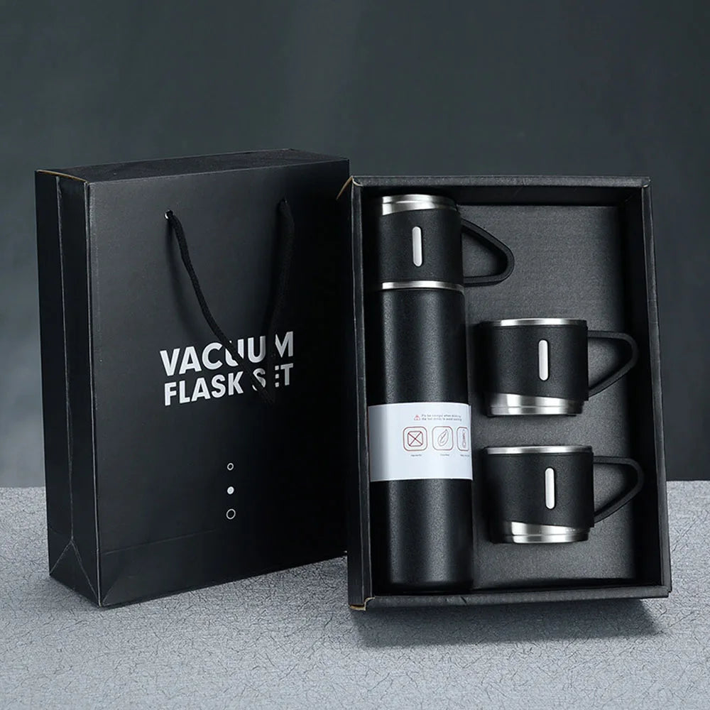 Manufacturer Delicate Appearance Stainless Steel Vacuum Bottle Flask Coffee Cup Gift Box Set