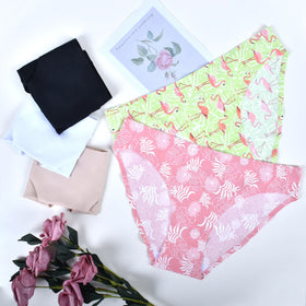 XYKrissas Romance Seamless Underwear Multi Patterns Printed Low Waist Brief Quick Dry Soft Bikini Panties for Women