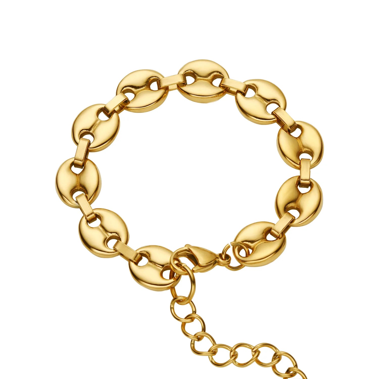 Fashion Trendy Stainless Steel Fine Gold Plated Pig Nose Chain Bracelet Jewelry Women