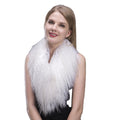 MWFur Fashion Tibet Lamb Fur Scarf Collar Women Scarf Long Fluffy Fur Shawl for Woman Winter Fur Collar Scarf for Winter Fashion