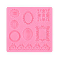 Classic Design Flower Picture Frame Silicone Fondant Cake Lace Mold for Cupcake Candy Chocolate 3D Cake Decoration Baking Tools