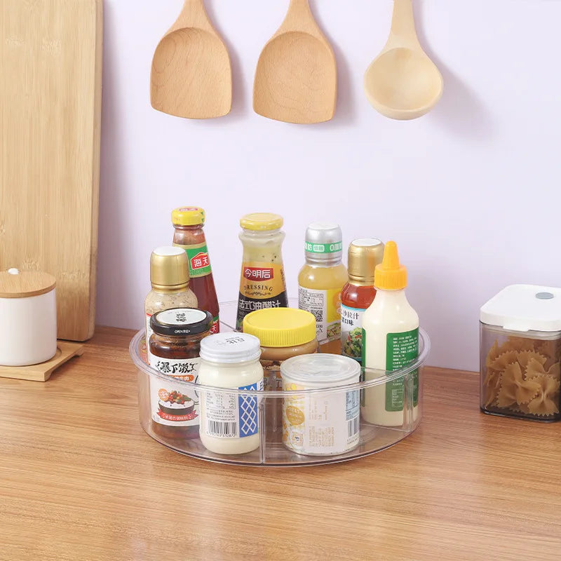 Custom Clear Acrylic Food Storage 360 Rotating Snacks Organizer Storage Container