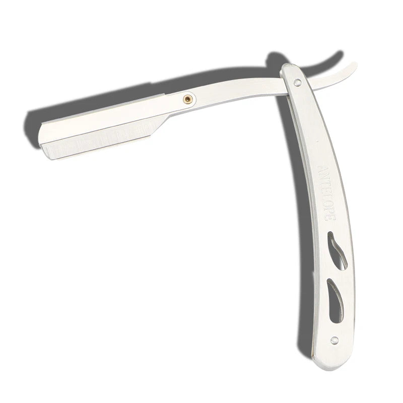 Cut Throat Barber Razor Eco-friendly Reusable Single Blade Foldable Metal Handle Salon Razor for Precise Shaving