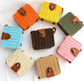 Handwoven Straw Crossbody Bag for Women Summer Beach Rattan Shoulder Bag With Lock Closure