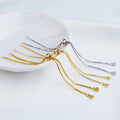 14K Brass Adjustable  Slider Extender Chains with Cubic Zirconia Ends for Bracelet Jewelry Making