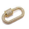 CZ Gold-Plated U Shape Screw Clasp Oval Carabiner Clasps for Chain Necklace Jewelry Making Components