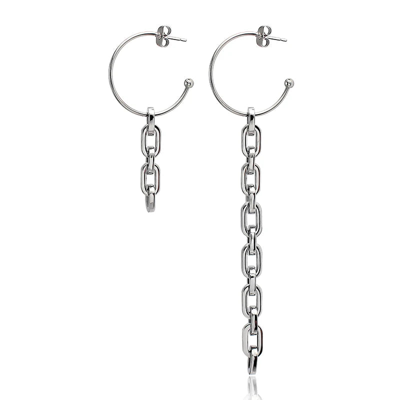 Long Tassel Gold Color Dangle Earrings for Women Wedding Chain Link Chain Earring Stud Anti-allergic