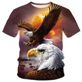 Fitspi Fashion Summer Eagle Flame Animal 3d Printed T Shirt Men's T Shirt O'neck Short Sleeve Oversized T-shirt Top Hot