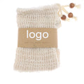 Organic Biodegradable Eco Friendly Natural Exfoliating Bath Sisal Soap Net Mesh Drawstring Pouch Bag Custom Logo Sisal Soap Bag