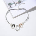 TongLing European Simple Minimalist Strand Short Necklace Oval Geometric Charm Necklace for Daily Accessories