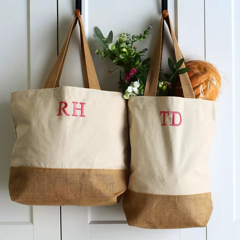 Personalized Durable Cute Tote Bags for Shopping Traveling & Picnics Initials Customization for Personal Use & Gift Giving
