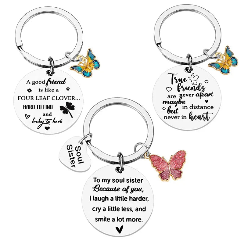 BM Llavero Butterfly Graduation Friendship Gift Waterproof Lightweight Hard-Wearing Stainless Steel Keychain