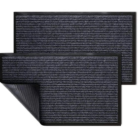 Graceline Modern Reversible Washable Dustproof Water Absorbent Entrance Ribs Design Novelty Front Door Mat Polyester Doormat