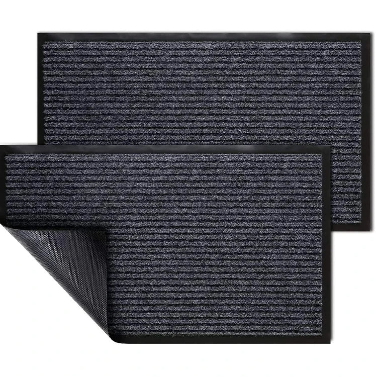 Graceline Modern Reversible Washable Dustproof Water Absorbent Entrance Ribs Design Novelty Front Door Mat Polyester Doormat