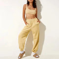Women Clothing Custom Causal Outfits 2 Piece Crop Tops and Sweatpants Set Women Wholesale Crop Top Women Sets