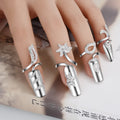 Flower Luxury Nail Ring Finger Jewelry for Women AAA Zircon Ins Fingertip Exquisite Opening Adjustable Glitter Nail Tips