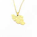 Iran Map Necklace Venta Al Por Mayor Colgante Cuchara Pendants Charms Iran Country Map Necklace 316L 18 K Gold Plated Jewelry