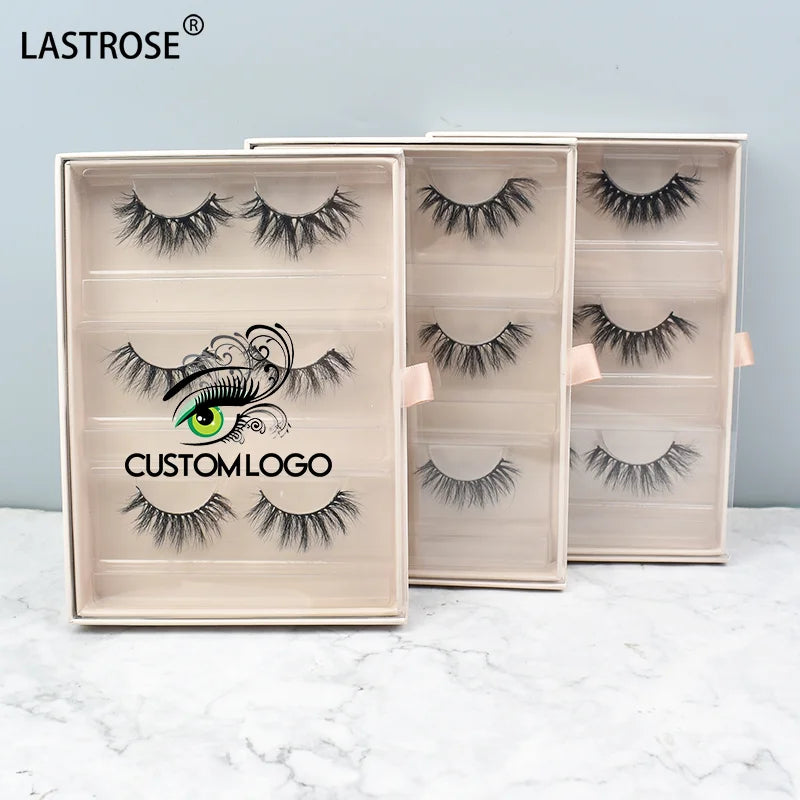 Private Label 3pairs Makeup Lahes Lashcases Lashbook Lashpackaging Custom  5 Pairs/10pairs Lashbox Packaging