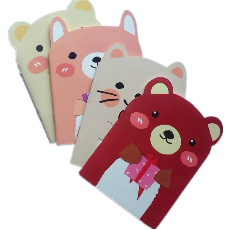 Cute Bear Cat Animals Design Notebook Students Diy Mini Travel Diary Note Pad Message Memo A6 Book Girl Kawaii Gift