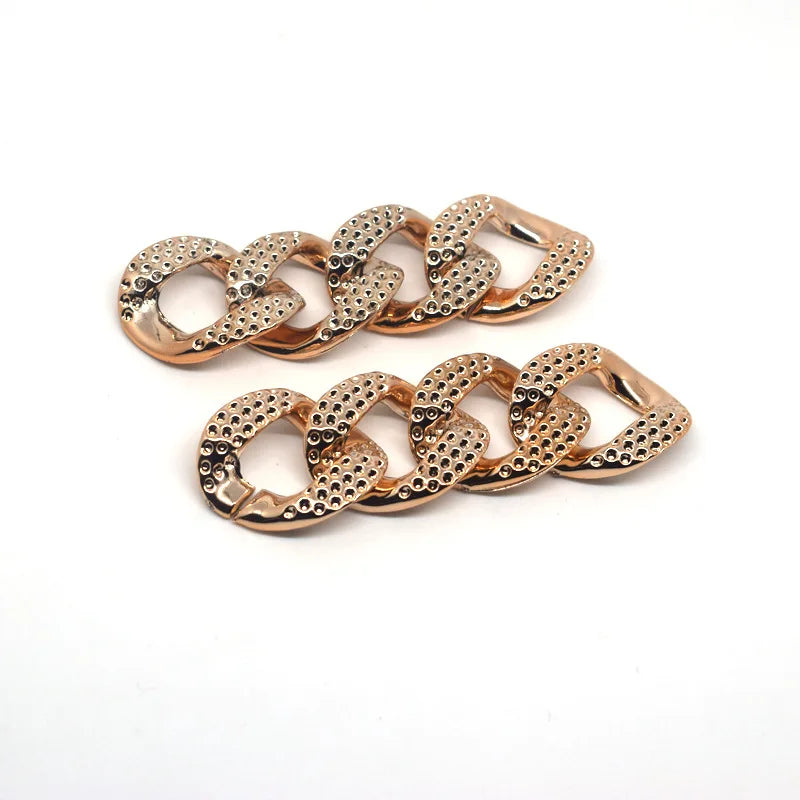 Gold Silver Acrylic Plastic Chain Links Pendant Jewelry Keychains 26x23mm Necklace Making Gift