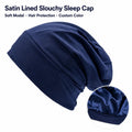 Custom Satin Lined Slouchy Sleep Cap Modal Hair Bonnet Beanie for Women with Stretchy Headband