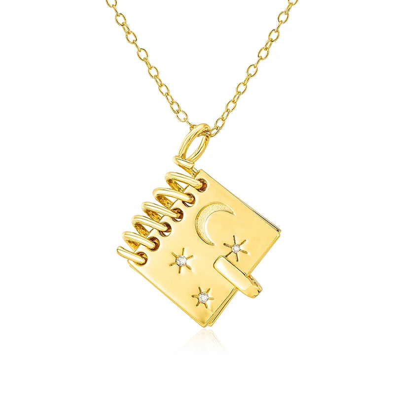 Gemnel Vintage 925 Sterling Silver 18k Gold Once Upon a Time Charm Engraved Letter Name Necklace