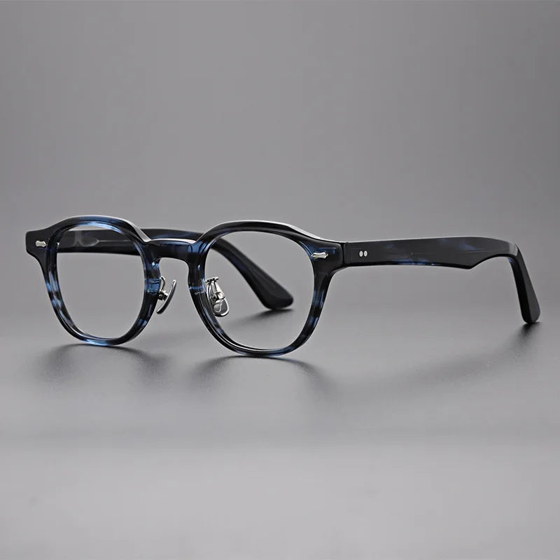 Shenzhen High Quality Designer Vintage Acetate Square Plate Eyeglass Frame with High Nose Bracket for Vintage Style Eyewear