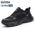 GUYISA New Black Casual Series European Standard Steel Toe Cap Anti-smashing Anti-piercing Safety Shoes
