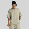 Summer Casual O-Neck Streetwear T-Shirt 310G Heavyweight Solid Yarn Dyed Knitted Grams Casual Men Tee Shirts