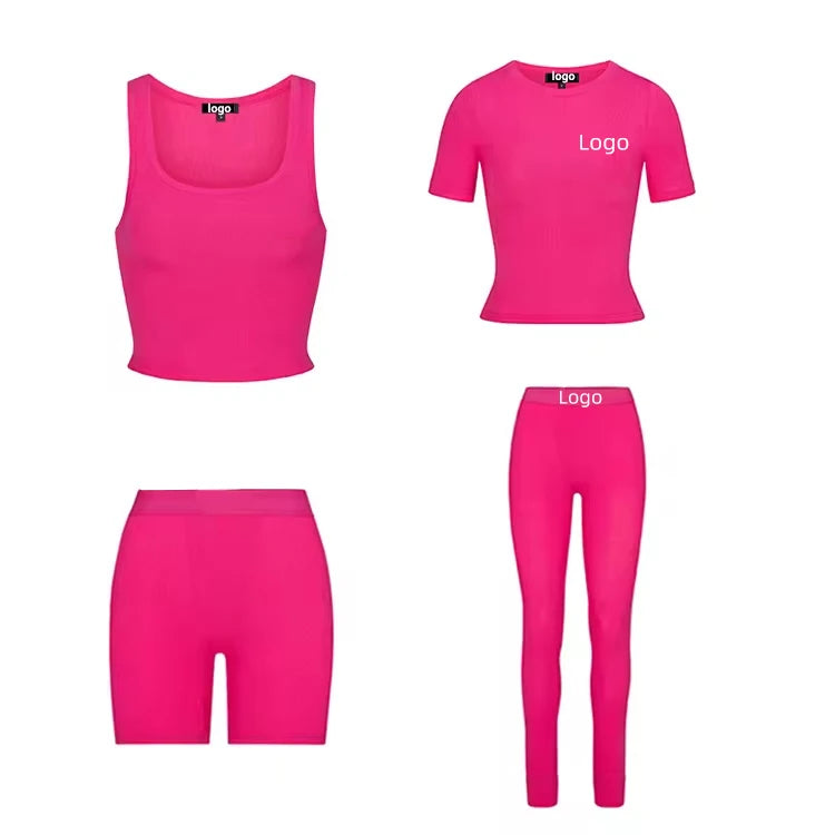 Women's Stand Collar Solid Pattern Winter Casual Loungewear Custom Y2K Cotton Tank Tops Leggings 2 Piece Yoga Set