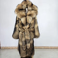 HX8808Winter Warm Real Fox Fur Coats Women High Quality Outerwear Genuine Fur Jacket Overcoat
