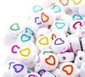 GP0942 Popular White  Flat Plastic Acrylic 4*7mm 500g Rainbow Enamel Heart Round Disc Beads for Jewelry DIY